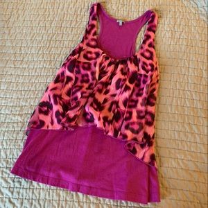 Cute leopard print hot pink tank top